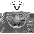 RT-TCZ for Wrangler JL Steering Wheel Trim Decal Panel Black for Jeep Wrangler JL JLU Gladiator JT 2018-2024 Black Interior Accessories 3pcs