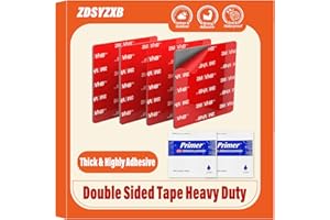 ZDSYZXB Adhesive Sticky Pads for Dash Cam, 3M VHB Square Heat Resistant Double-Sided Sticker Replacement for Suction Cup Car Mounts, Ensures Secure Hold for GPS, Includes 4 Adhesion Promoter (4Pcs Square)