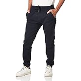 WT02 Mens Jogger Pants in Basic Solid Colors and Stretch Twill Fabric