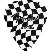Fender Celluloid Guitar Picks, Guitar Accessories, 351 Shape, Checkerboard, Medium, 8-pack