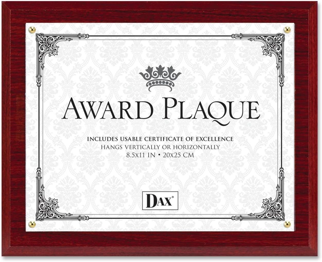Burnes DAX Mahogany Wall Award Plaque (DAXN1581MT) : Office Products