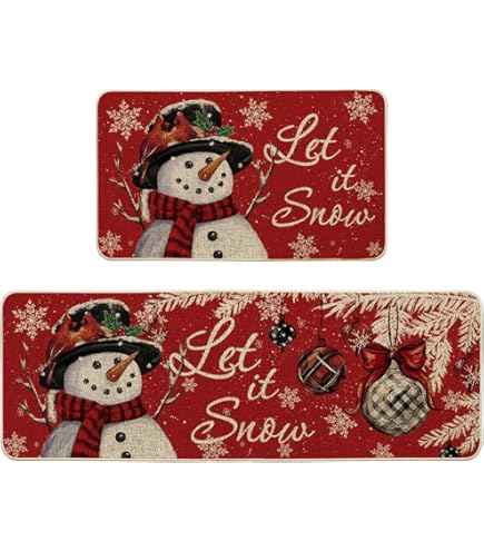 Weihnachtliche Küchenmatten Set - Bauernhaus-LKW Design, 2-teilig Für Weihnachtsdeko