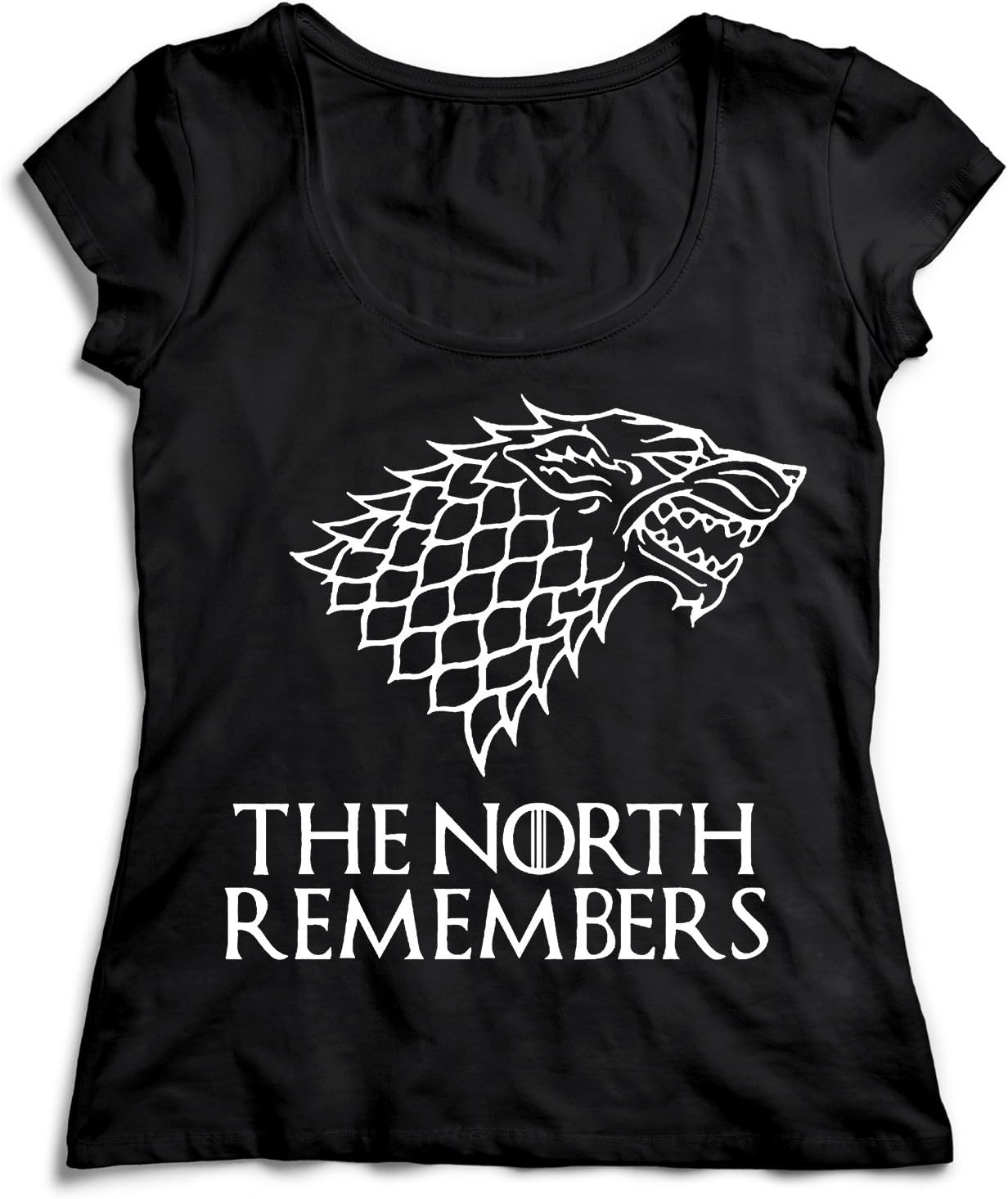 Wolf The North Remembers Game of Thrones Women Women's Lady T-Shirt Shirt Black Soft Organic Cotton Womens