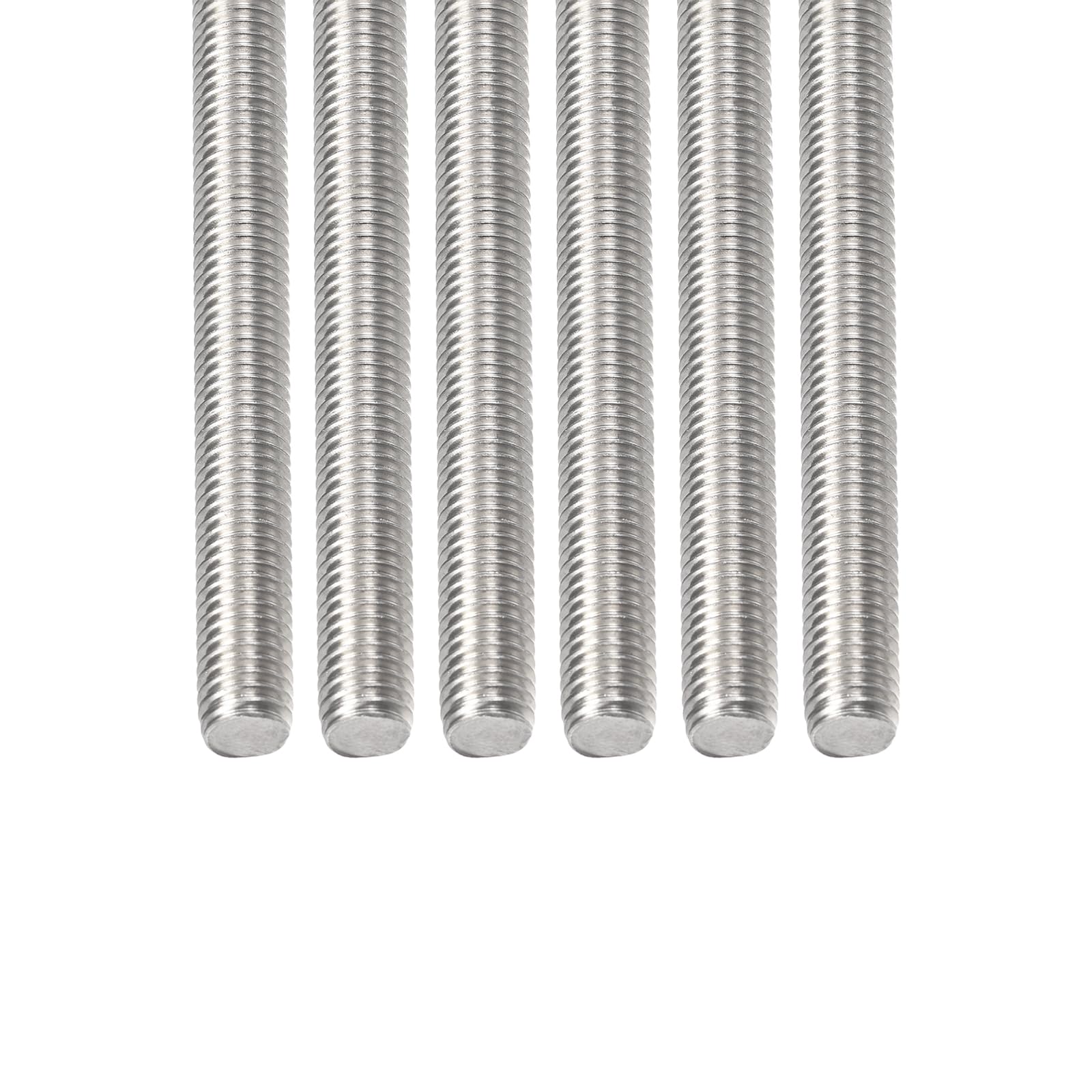 DTGN M8x1.25x140mm(DxPxL) Fully Threaded Rod - 6Pack - Good for Machinery - 304 Stainless Steel Right Hand Thread Rods Bar Studs - Silver