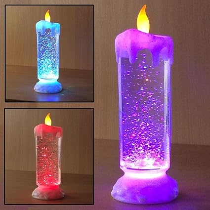 Ad Fresh LED 7 Colour Changing Light Glitter Water Candle