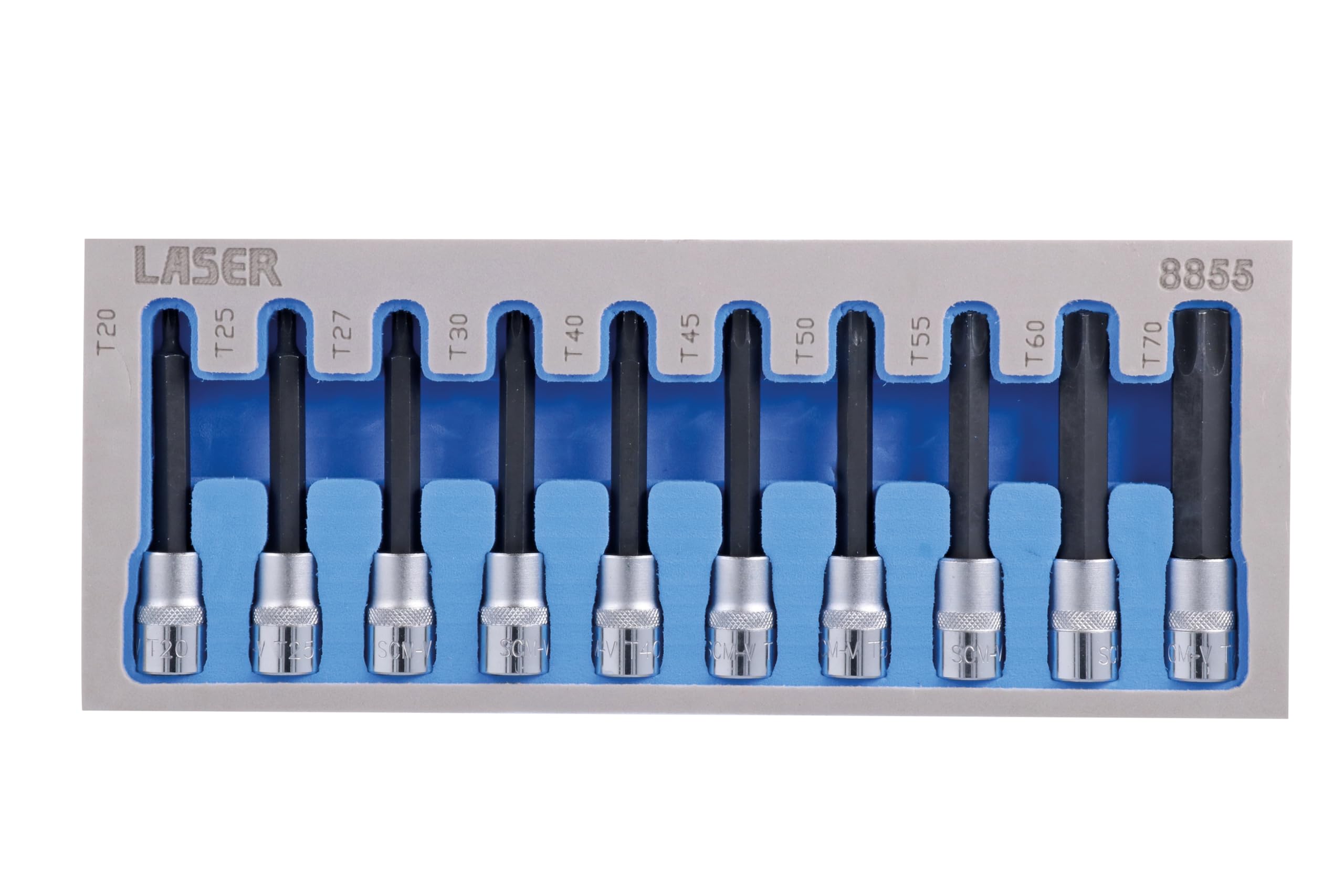Laser 8855 Long Star Bit Socket Set 3/8" D 10pc