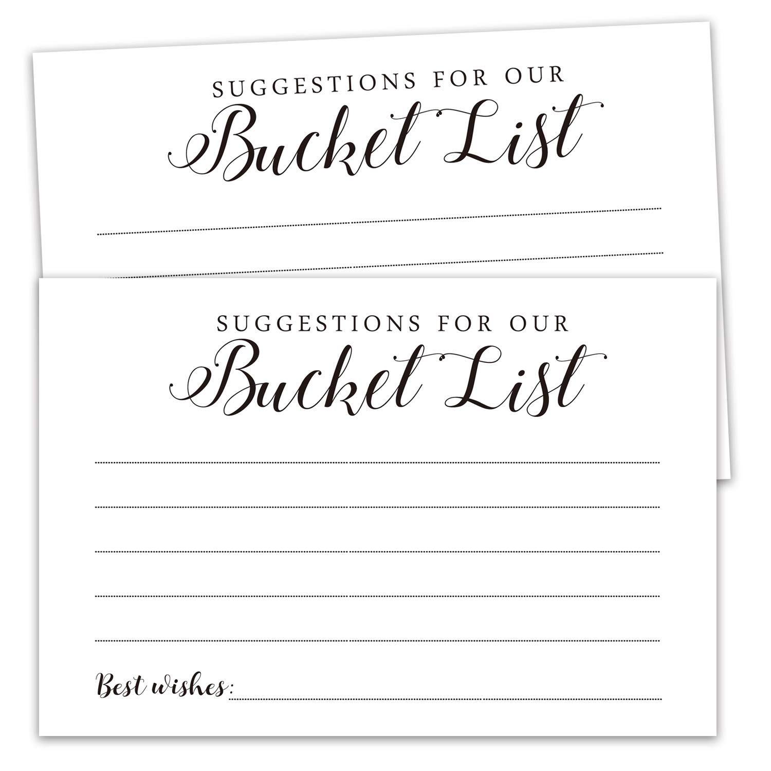 100 Bucket List Cards, Bucket List Suggestions Card for Birthday Retirement Anniversary Party, Wedding Bucket List for Bridal Shower Wedding Reception Activity, Adventurous Ideas Bucket List.