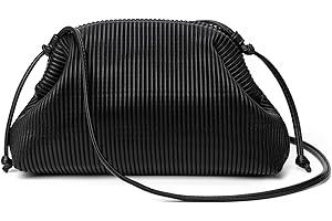 KingTo Clutch Purses for Women, Soft Cloud Bag Fashion Dumpling with Ruched Pouch Handbag for Crossbody Shoulder