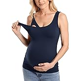 Giftifymama Maternity Nursing Tank Tops Nursing Bras for Breastfeeding V Neck Maternity Bra Sleeveless Casual Sports Tee