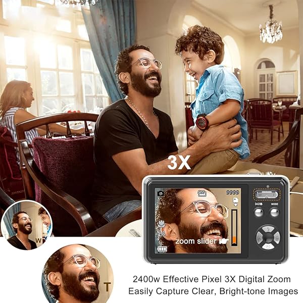 1 Piece of Kids Digital Camera 24 Million Pixels Camera Premium 1080P FHD Camera with 2 4 Inch IPS LCD Screen Perfect for Photography