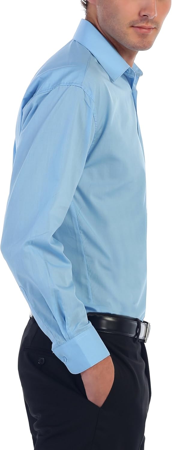 Gioberti Men's Long Sleeve Solid Dress Shirt at  Men’s Clothing store
