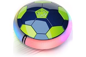 Mirana Air Football Smart - Hover Soccer Ball - Inbuilt Rechargeable Battery - Indoor Outdoor Toys with Attractive LED Light - Soft Foam Bumper Floating Disk - Birthday Gift for Boys and Girls