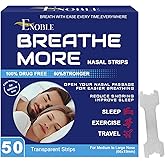 Breathe More Extra Strength Clear Nasal Strips for Snoring Relief & Easy Breathing | 50 Ct |Wide Fit | Latex-Free, Drug-Free | Strong Adhesion | Sensitive Skin | Cold & Allergy Congestion Relief