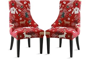 Liykimt Stretch Wingback Side Chair Slipcover-Accent Chair Cover Slipcover with Arm,Washable Upholstered Arm Dining Chair with Nailed Trim Protector for Dining Living Room