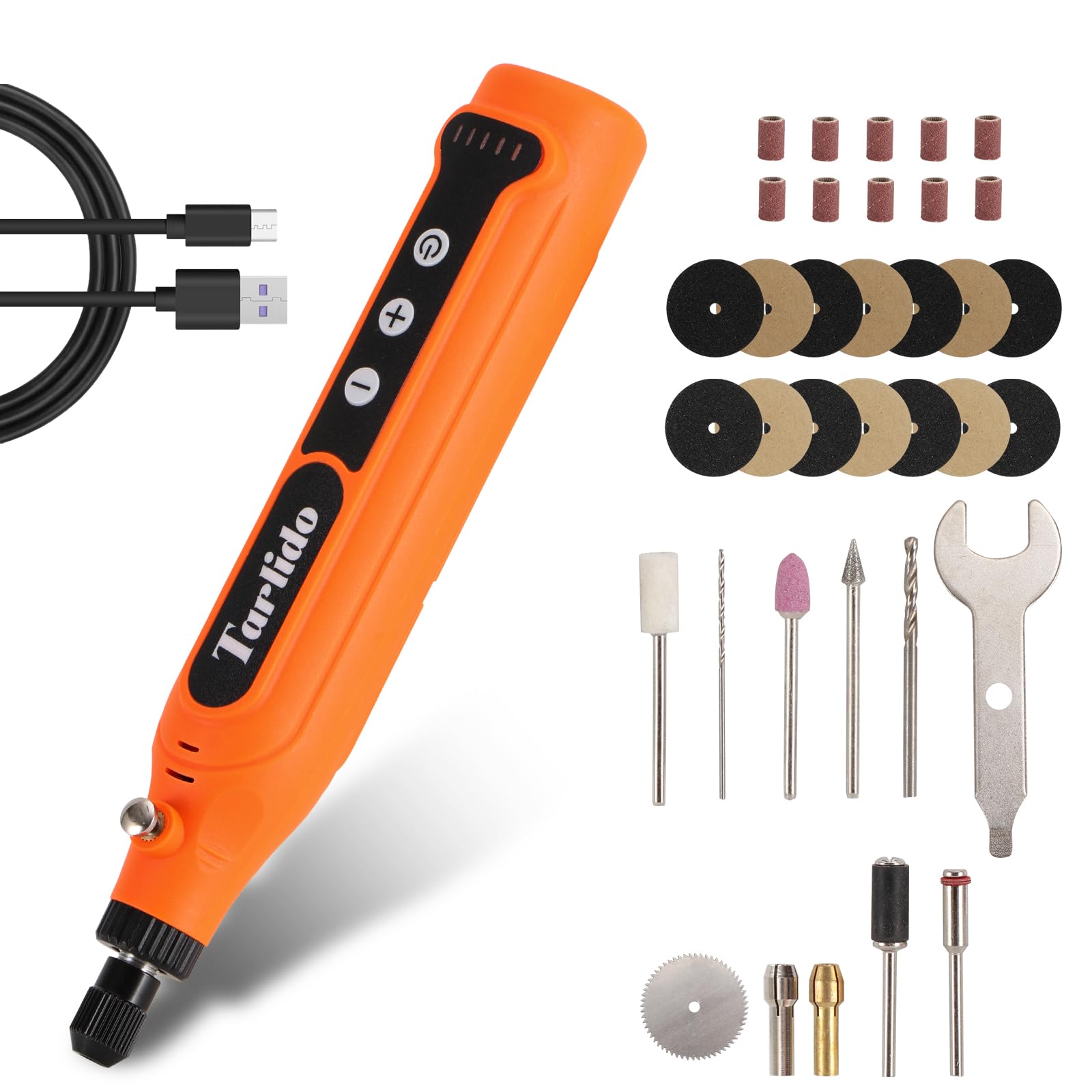 Photo 1 of ***JUST THE WHEELS***
Tarlido Cordless Rotary Tool, 5-Speed Rotary Tool Kit, Continuous Use While Charging, Permanent Speed Memory, 2.0Ah Capacity, 18000RPM, 31 Accessories for Craft and DIY, Orange
