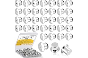 Ckepvo 100PCS Locking Pin Backs - Metal Secure Clasps with Tool-Free Spring Design, 0.4 Inch Brooch/Lapel/Enamel Pins Backing, Anti-Loss No Slip Grip for DIY Craft & Badges (100)