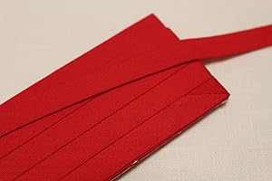 LACEKING2013 4Yds Bias Tape Poly Cotton Trim 10mm Solid Colour Double fold (Red)