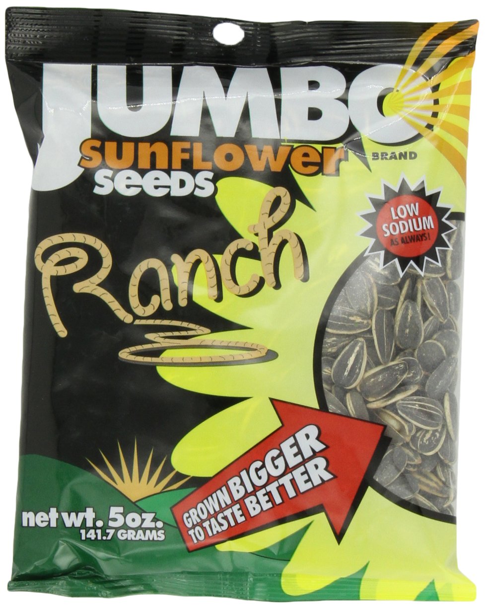 JUMBO SUNFLOWER SEEDS Sunflower Seeds, Ranch, 5Ounce (Pack of 12) Food