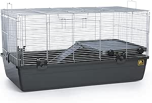 Prevue Pet Products Universal Small Animal Home, Small Cage Portable Travel Carrier for Pets, House for Baby Ferret, Hedgehog, Guinea Pig, Rabbit, Chinchilla, Syrian Hamster, or Tortoise, Dark Gray