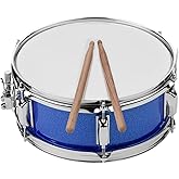Btuty 12 Inch Snare Drum Set with Sticks Strap &amp; Key Blue | 12 poplar snare drum, lightweight. Includes sticks,shoulder strap &amp; tuning key.Green. Ideal for students &amp; school band.