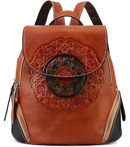 Amazon.com: Genuine Leather Fashion Backpack for Women  display picture 2