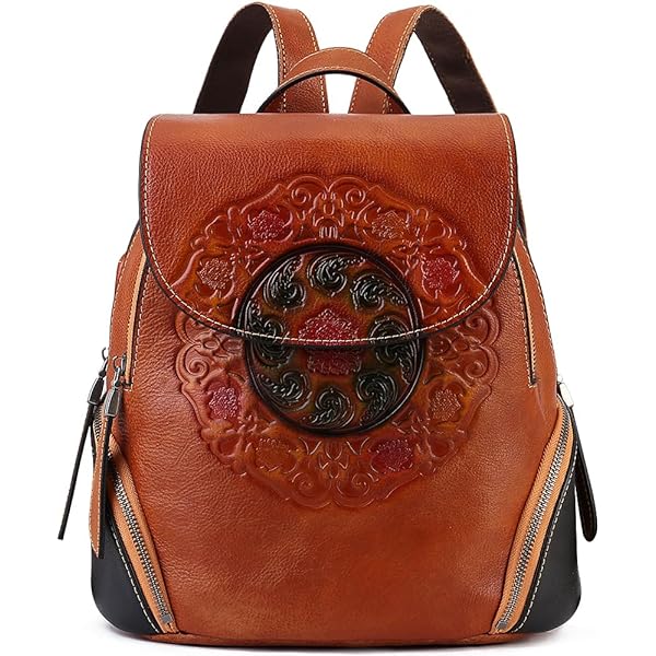 NEW AMERICAN DARLING women\'s hand picked backpack in brown American Darling Genuine Cowhide Hair-On Conceal Carry Sling  main image 4