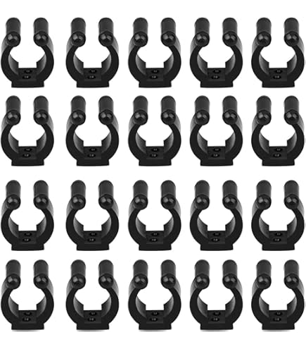 Amazon.com: MGGi Wall Mounted Fishing Pole Holder - 20pcs Black Rubber Rod  & Cue Clips for Pool & Fishing Storage Rack : Sports & Outdoors