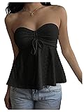 Milumia Women's Eyelet Embroidery Tie Front Ruched