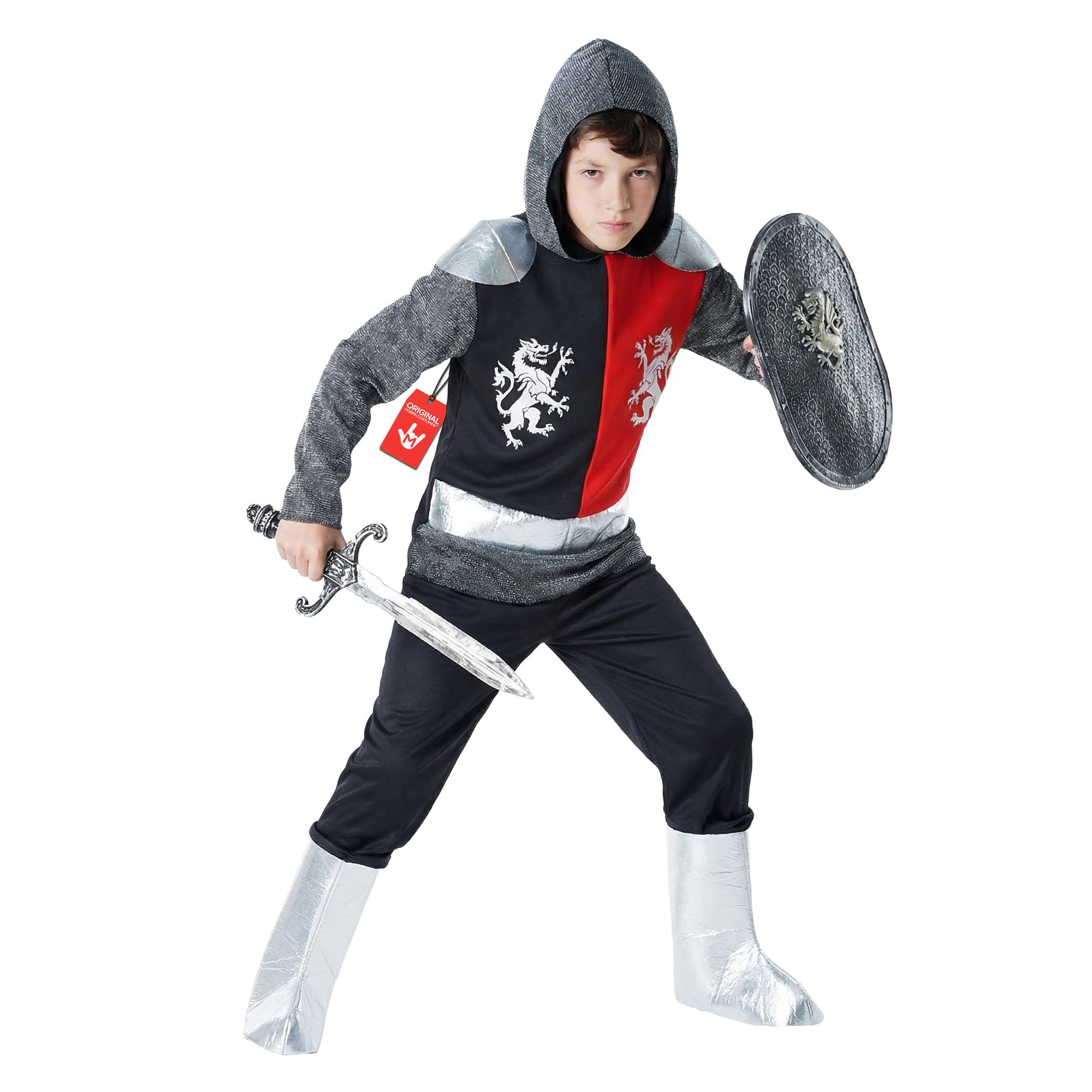 Morph Knight Costume Kids, Medieval Knight Costume Kids Fancy Dress Outfit for Halloween and Dress-Up Play, Medium