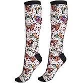 aipoase Compression Socks Knee High Circulation Support Socks For Women Men Athletic Running Hiking Cycling