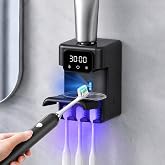 Automatic Toothpaste Dispenser, Wall Mounted Smart Cleaning Toothbrush Holder with 3 Toothpaste Slots, Electric Toothpaste Dispenser for Kids and Adults