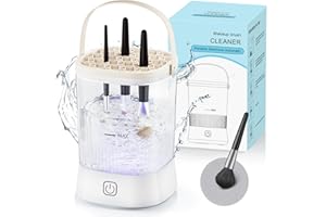AZANG Electric Makeup Brush Cleaner - 9000 RPM Makeup Brush Cleaning Machine with 1200 mAh Rechargeable Battery, IP65 Waterproof Automatic Makeup Brush Cleaner for Makeup Sponges and Brushes