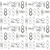 Youdiyla 60pcs Alloy Ancient Silver Infinite Loop Symbol Set Series Pendant Jewelry Making DIY Keychain Earrings Pendant Various Design Charms for Jewelry Making Bracelets Necklace (SN23)