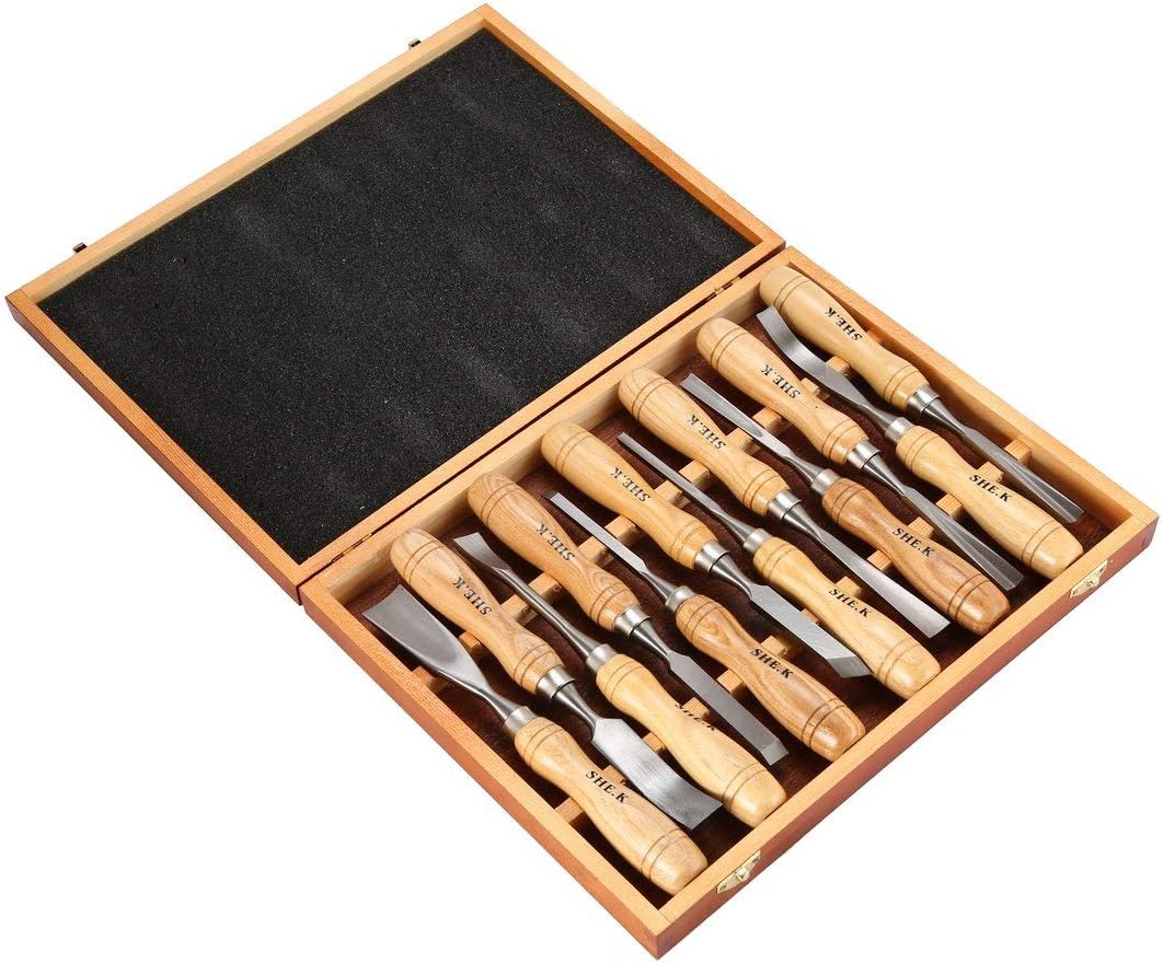 Set Scalpelli Intaglio Legno 12 Pezzi - Professionale, Con Pietra Per Affilare, Per Scultura E Fai Da Te - Foto 12