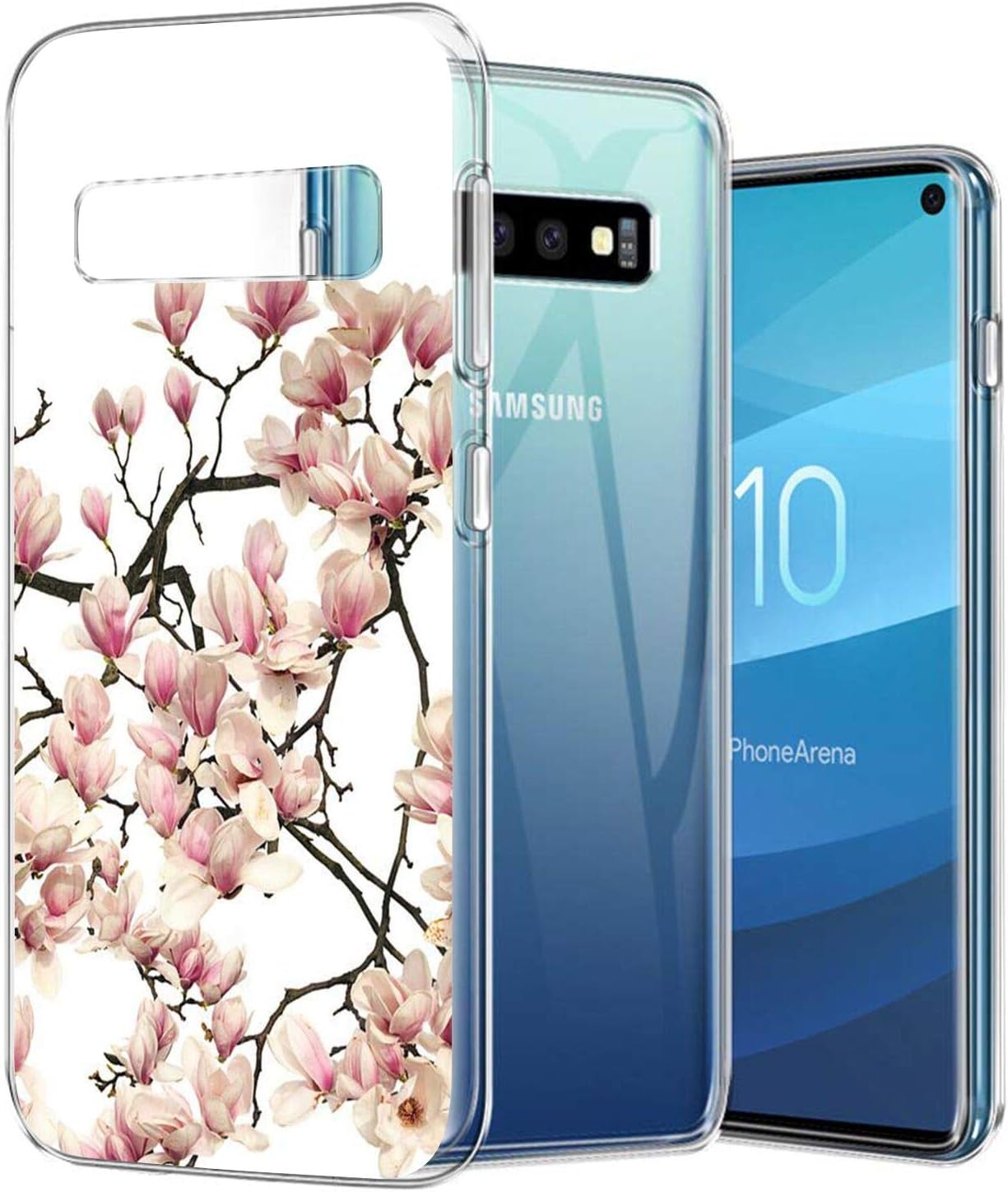 Pink Blossom Clear Edge Case Compatible Samsung Galaxy S10e [5.8inch] Upgraded