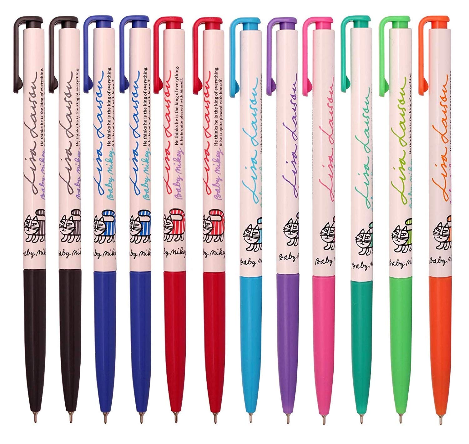 Xeno 0.38mm Slim Ballpoint Pen Shinzi Monpeluche to Baby Mikey Lisa 12 Pack (Assorted 12 Pack)