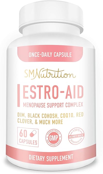 Amazon Com Estro Aid Estrogen Free Menopause Supplements 60 Capsules 2 Months Dim Supplement Black Cohosh Wild Yam Chrysin Red Clover For Estrogen Balance Pms Weight Loss Non Gmo Gluten Free Health Personal