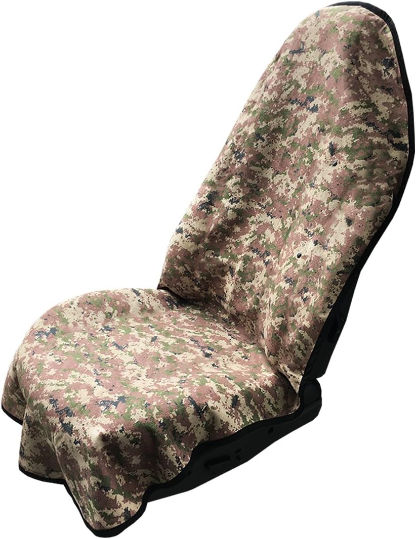 Seat Hoody: Post-Workout Car, Truck, Airplane Seat Cover Protector. Universal Fit, Machine Washable, Grippy Nonslip Backing. After a Workout, Beach, Outdoors Seat Protection - Forest Floor Camo