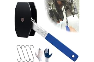 FITROBUST Brake Caliper Compression Tool, Caliper Piston Compressor Tool with 4 Heavy-Duty Calipers Hooks & 2 Gloves, 4-in-1 Universal 360° Ratcheting System for Single Twin Quad Piston, Car Brake Repair