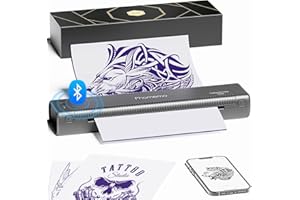 PHOMEMO Wireless Tattoo Stencil Printer, Stencil Printers with 10pcs Transfer Paper, Tattoo Printer for Tattoo Artists & Beginners, Compatible with Tablet,Smartphone & PC,Gray