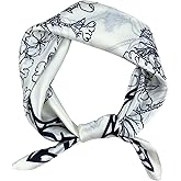 CAKAWIND 100% Mulberry Silk Scarf 21"x21" Lightweight Digital Small Square HeadScarf for Women,Bandana Neckerchief Fashion