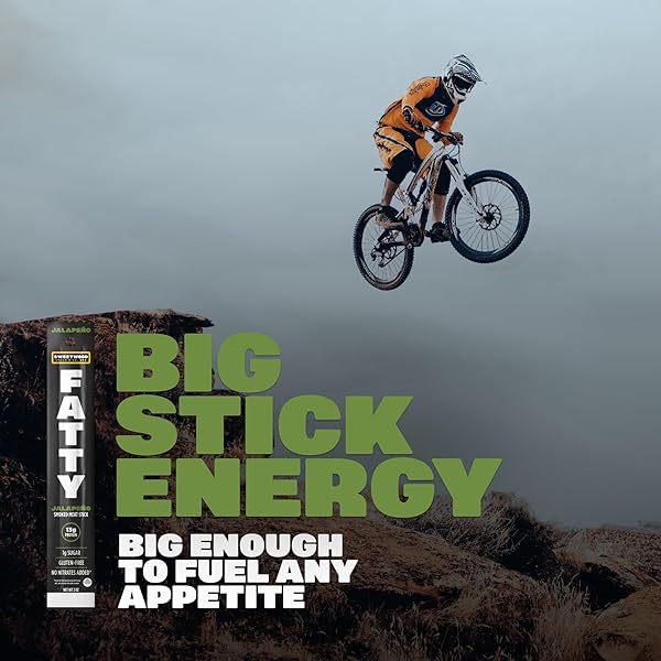 FATTY MEAT STICKS, MADE WITH GRASS FED BEEF, PORK RAISED WITHOUT ANTIBIOTICS, 13G PROTEIN PER STICK, JALAPENO, 2 OZ.