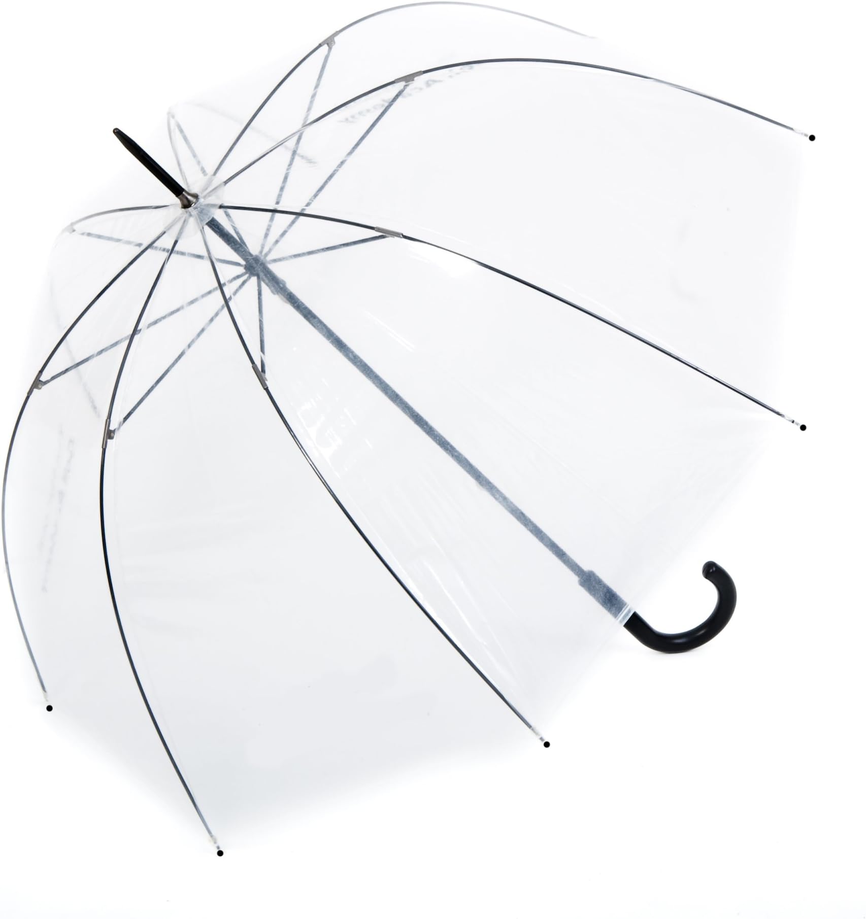 UmbrellaworldClear Birdcage Dome Umbrella Black Fibreglass Frame.