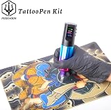 POSEIDON Wireless Tattoo Pen Kit 87Pcs 1800mAh Battery LED Display view 8