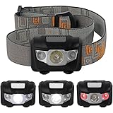 XCSOURCE LED Headlamp with Adjustable Headband And Angles Perfect for Running, Dog Walking, Fishing, Biking, Camping, Watching Nature - 4 Light Modes With 3x CREE R3 + 2 Red LED, Waterproof IPX-6, 3 x AAA battery