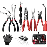 Voyzoz 10 PCS Electrical Disconnect Pliers Set for Cars, Trucks &amp; SUVs | Carbon Steel Electrical Connector Removal Tool with Storage Box &amp; Gloves for Wiring, Sensors,Injectors,Ignition Coils