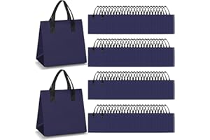 Kacctyen 100 Pcs Insulated Take Out Bags Bulk 9.5 x 6 x 9.5 in Thermal Insulation Food Bag for Coffee, Milk Tea, Hot Cold Food, Delivery Cooler Bag for Catering Restaurant Grocery Picnic (Navy Blue)