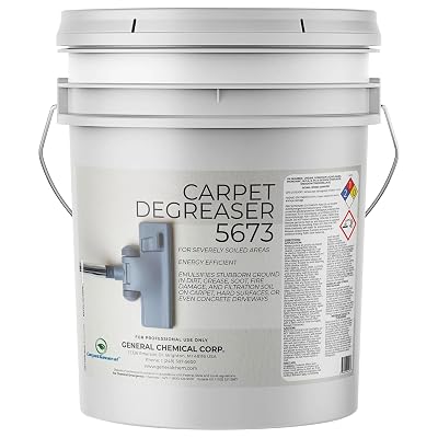 CarpetGeneral Professional Carpet Degreaser - Heavy Duty Spot Cleaning Liquid - Ultimate Clean Product for Carpet, Car Upholstery, Stain Removal - Superior Cleaning for Spotless Rug, 5 Gallon Pail