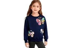 HSTiSan Toddler Girls Cotton Sweatshirt Pullover Sweater Little Kids Long Sleeve Crewneck Tops Tee 2-7T