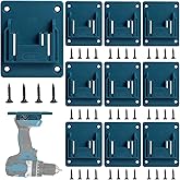 10 Packs Tool Holder Mount for Makita 18V 14.4V Power Drill, Makita 18V Tool Holder/Hanger with 42 Pcs Screws, Blue